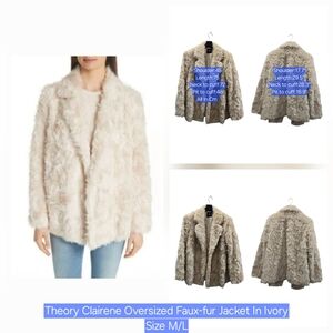 Theory Clairene Oversized Faux-Fur Jacket Size M/L